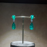 Zambian Emerald Pear Dangler Earrings