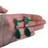 Zambian Emerald Pear Dangler Earrings