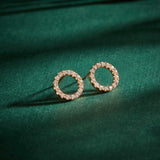 Pave Circle Earrings