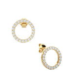 Pave Circle Earrings