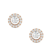 Round Diamond Halo Studs