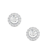 Round Diamond Halo Studs