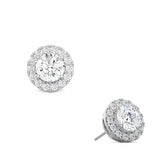 Round Diamond Halo Studs