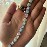 Multi shape enamel bracelet