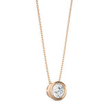 Classic Round Diamond Bezel Necklace