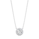 Round Diamond Halo Necklace