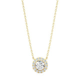 Round Diamond Halo Necklace