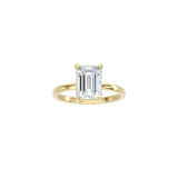 4 Prong Emerald Cut Classic Ring YG