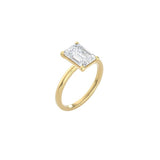 4 Prong Emerald Cut Classic Ring YG