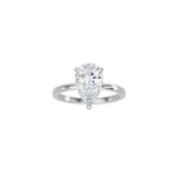 4 Prong Pear Shape Classic Ring WG