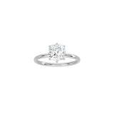 6 Prong Cushion Cut Classic Ring WG