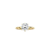 6 Prong Cushion Cut Classic Ring YG