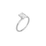 6 Prong Emerald Cut Classic Ring WG