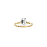 6 Prong Emerald Cut Classic Ring YG