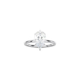 6 Prong Pear Shape Classic Ring WG