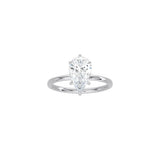 6 Prong Pear Shape Classic Ring WG