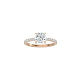 Classic Cushion Cut 4 Prong Ring with Pavé Band RG