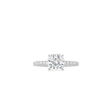 Classic Cushion Cut 4 Prong Ring with Pavé Band WG