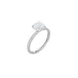 Classic Cushion Cut 4 Prong Ring with Pavé Band WG