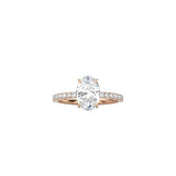 Classic Oval Cut 4 Prong Ring with Pavé Band RG