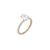 Classic Oval Cut 4 Prong Ring with Pavé Band RG