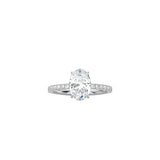 Classic Oval Cut 4 Prong Ring with Pavé Band WG