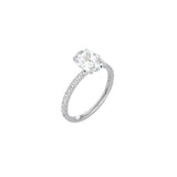 Classic Oval Cut 4 Prong Ring with Pavé Band WG