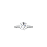 Classic Round 4 Prong Ring with Pavé Band WG