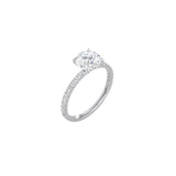 Classic Round 4 Prong Ring with Pavé Band WG