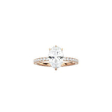 6 Prong Classic Oval Cut Ring with Pavé Band RG