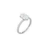 6 Prong Classic Oval Cut Ring with Pavé Band WG