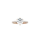 6 Prong Classic Round Ring with Pavé Band RG