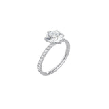 6 Prong Classic Round Ring with Pavé Band WG