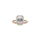 Emerald Cut Halo Engagement Ring RG