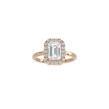 Emerald Cut Halo Engagement Ring RG