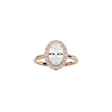 Oval Cut Halo Engagement Ring RG