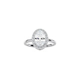 Oval Cut Halo Engagement Ring WG