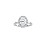 Oval Cut Halo Engagement Ring WG