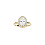 Oval Cut Halo Engagement Ring YG