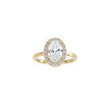 Oval Cut Halo Engagement Ring YG