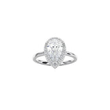 Pear Shape Halo Engagement Ring WG