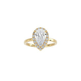 Pear Shape Halo Engagement Ring YG