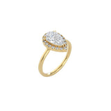 Pear Shape Halo Engagement Ring YG