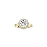 Round Halo Engagement Ring YG