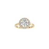 Round Halo Engagement Ring YG