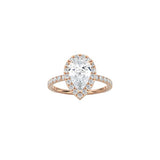 Pear Shape Halo Engagement Ring with Pavé Band RG