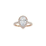 Pear Shape Halo Engagement Ring with Pavé Band RG