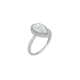 Pear Shape Halo Engagement Ring with Pavé Band WG