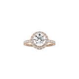 Round Halo Engagement Ring with Pavé Band RG