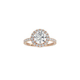 Round Halo Engagement Ring with Pavé Band RG